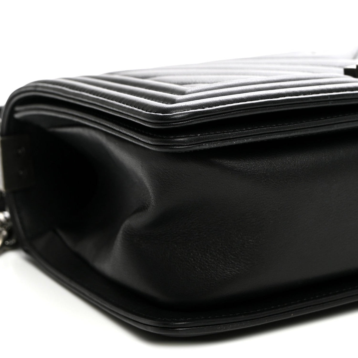 Medium Quilted Calfskin Flap Shoulder Bag - Black