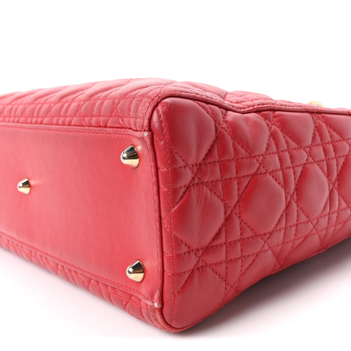 Large Lambskin Handbag - Red
