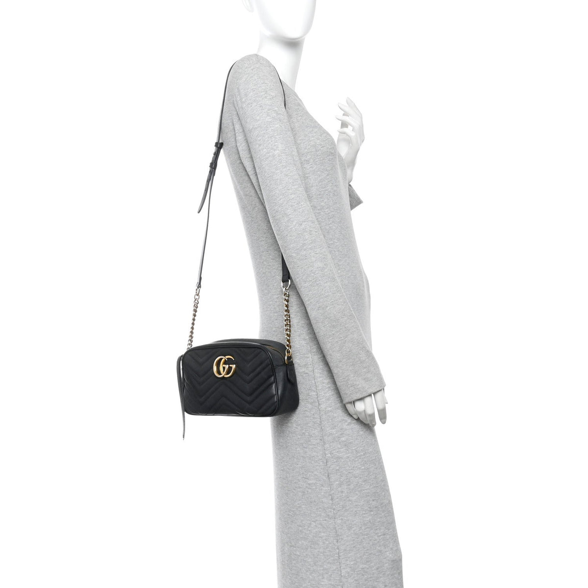 Small Calfskin Shoulder Bag - Black