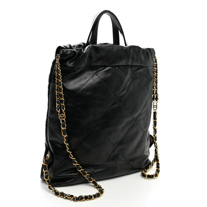 Quilted Calfskin Backpack - Black