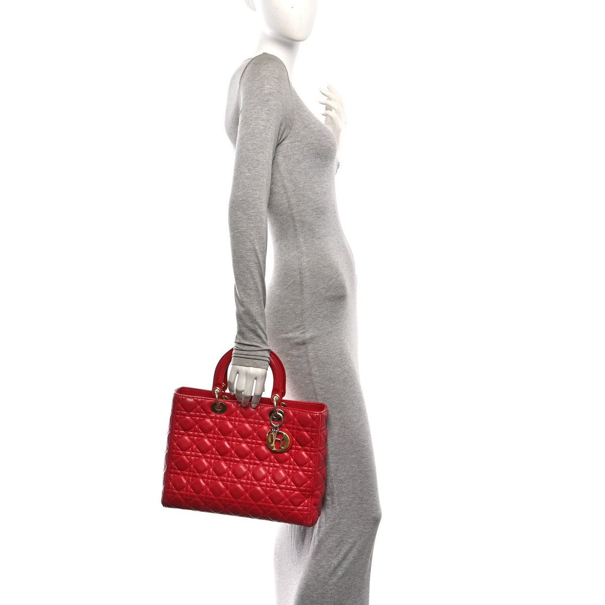 Large Lambskin Handbag - Red