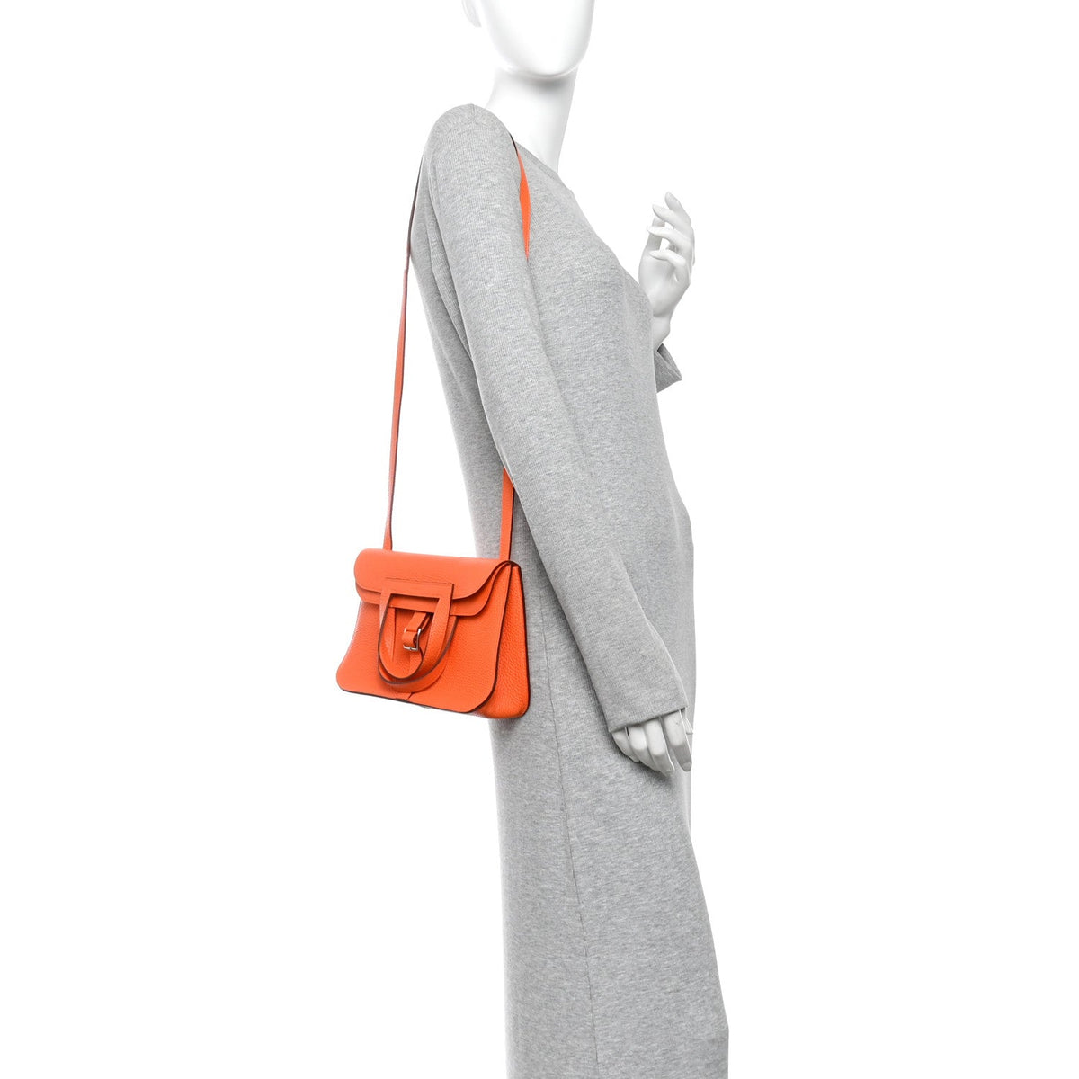 Taurillon Clemence Halzan 25 Orange Mini Handbag