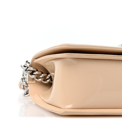 Medium Quilted Calfskin Flap Shoulder Bag - Beige