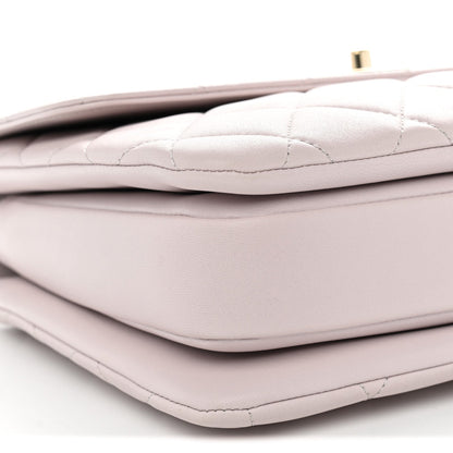 Medium Quilted Lambskin Flap Shoulder Bag - Pink