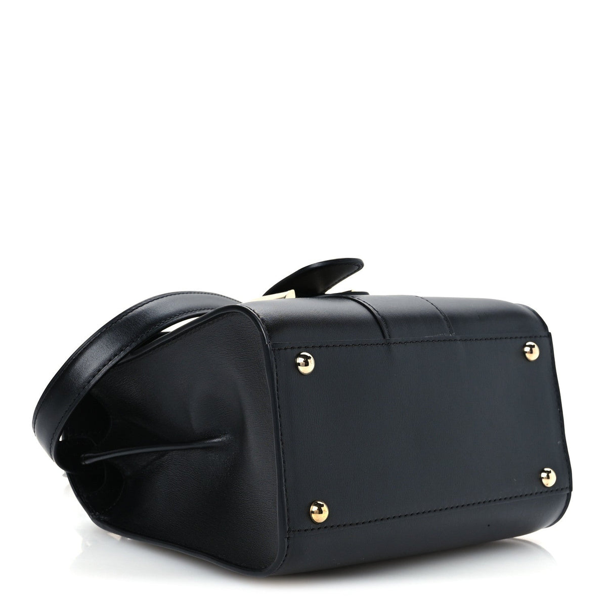 Mini Calfskin Satchel Bag - Black
