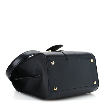 Mini Calfskin Satchel Bag - Black