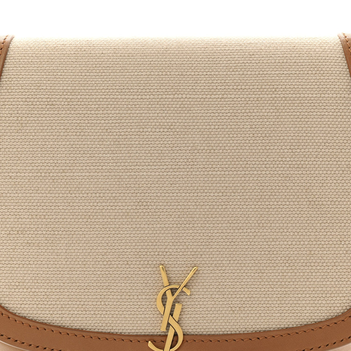 Mini Calfskin Canvas Handbag - Natural