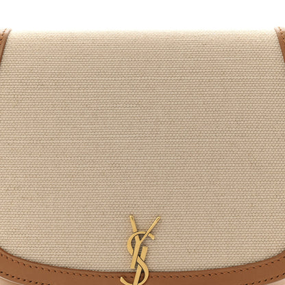Mini Calfskin Canvas Handbag - Natural