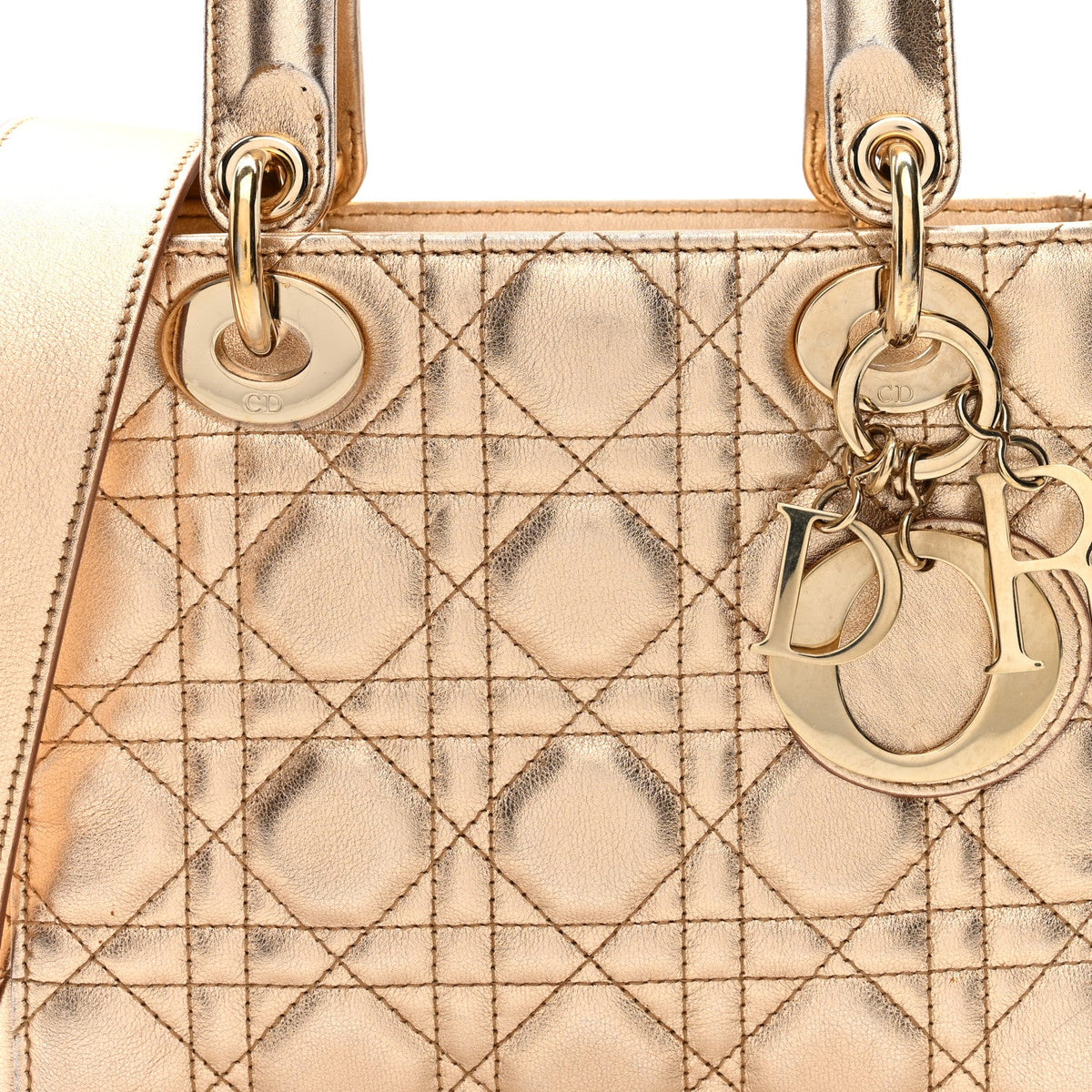 Small Lambskin Handbag - Gold