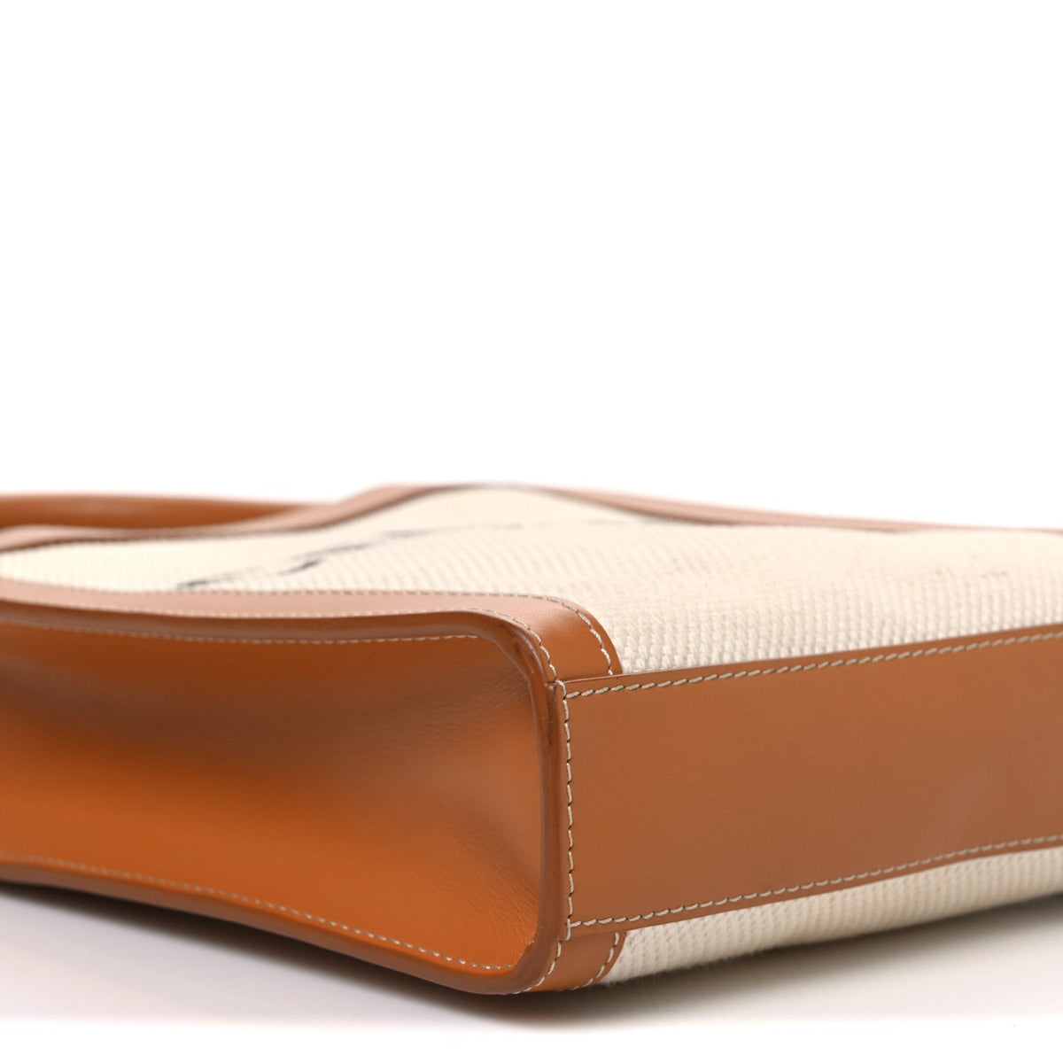 Mini Calfskin Canvas Handbag - Natural