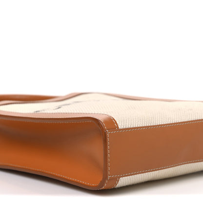 Mini Calfskin Canvas Handbag - Natural