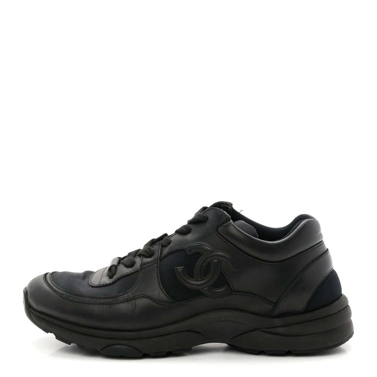 Lambskin Fabric CC Uniform Sneakers Black