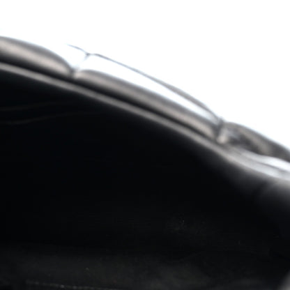 Quilted Lambskin Satchel Bag - Black