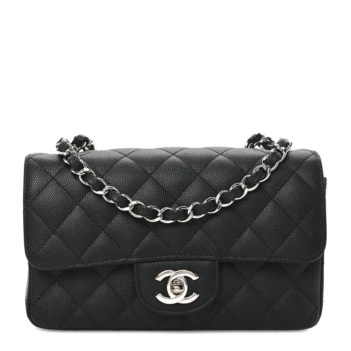 Mini Quilted Caviar Flap Shoulder Bag - Tan
