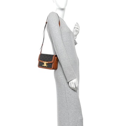Calfskin Canvas Handbag - Tan