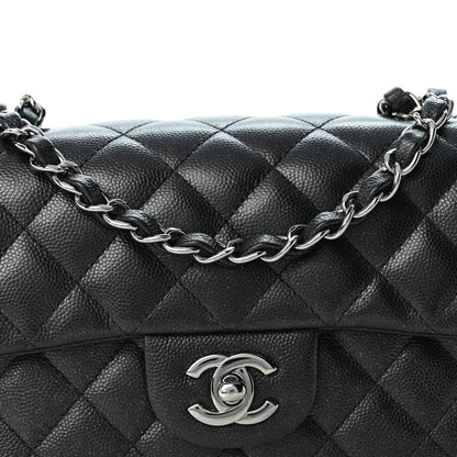 Mini Quilted Caviar Flap Shoulder Bag - Tan