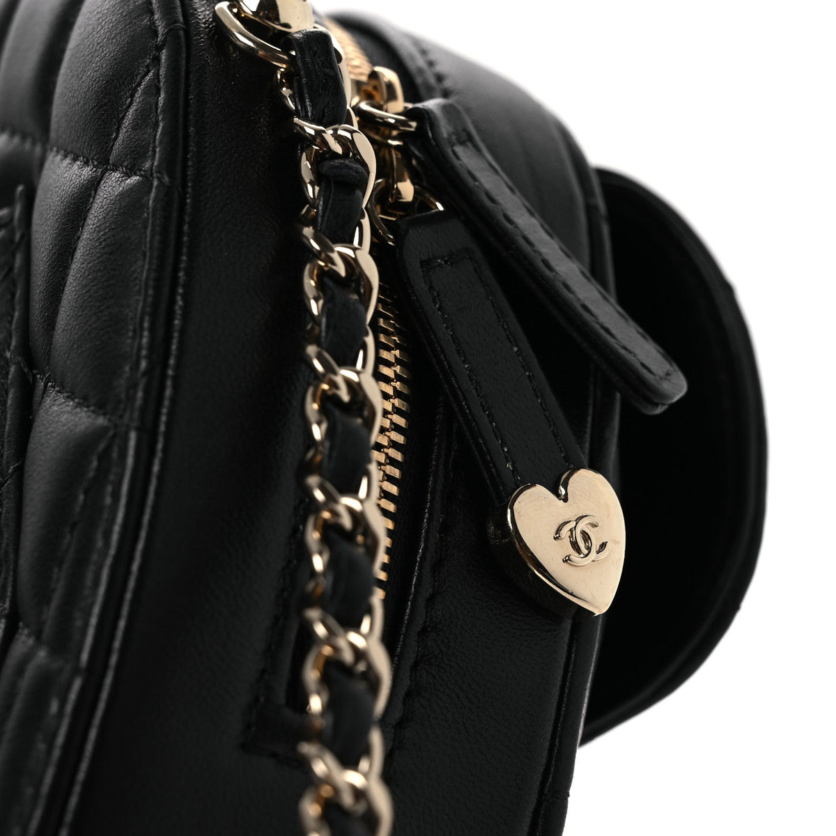 Large Quilted Lambskin Handbag - Black