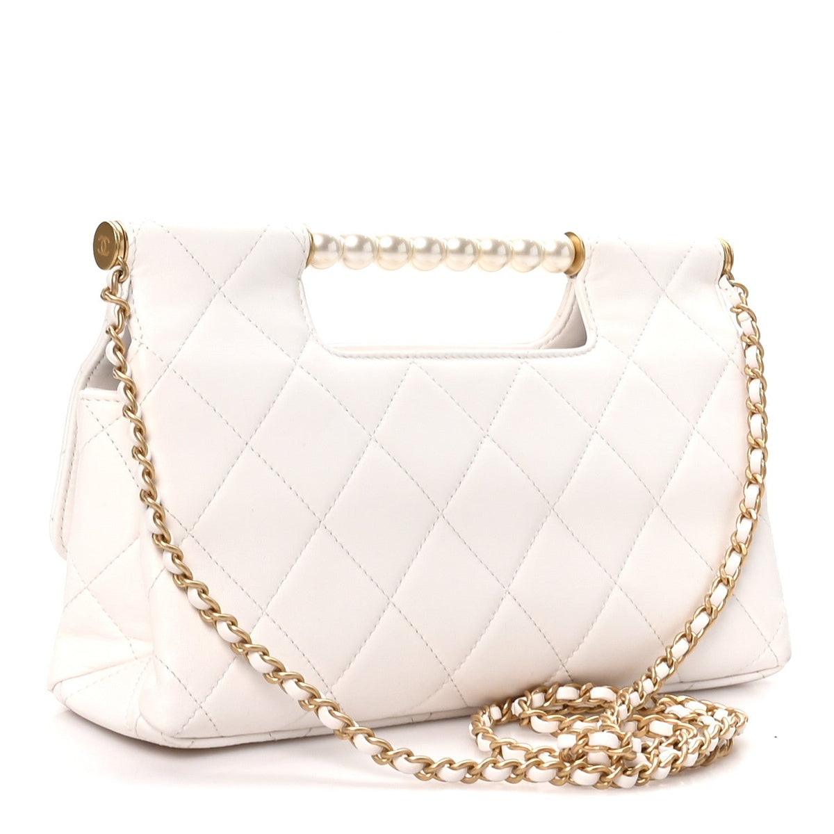 Lambskin Flap Shoulder Bag - White