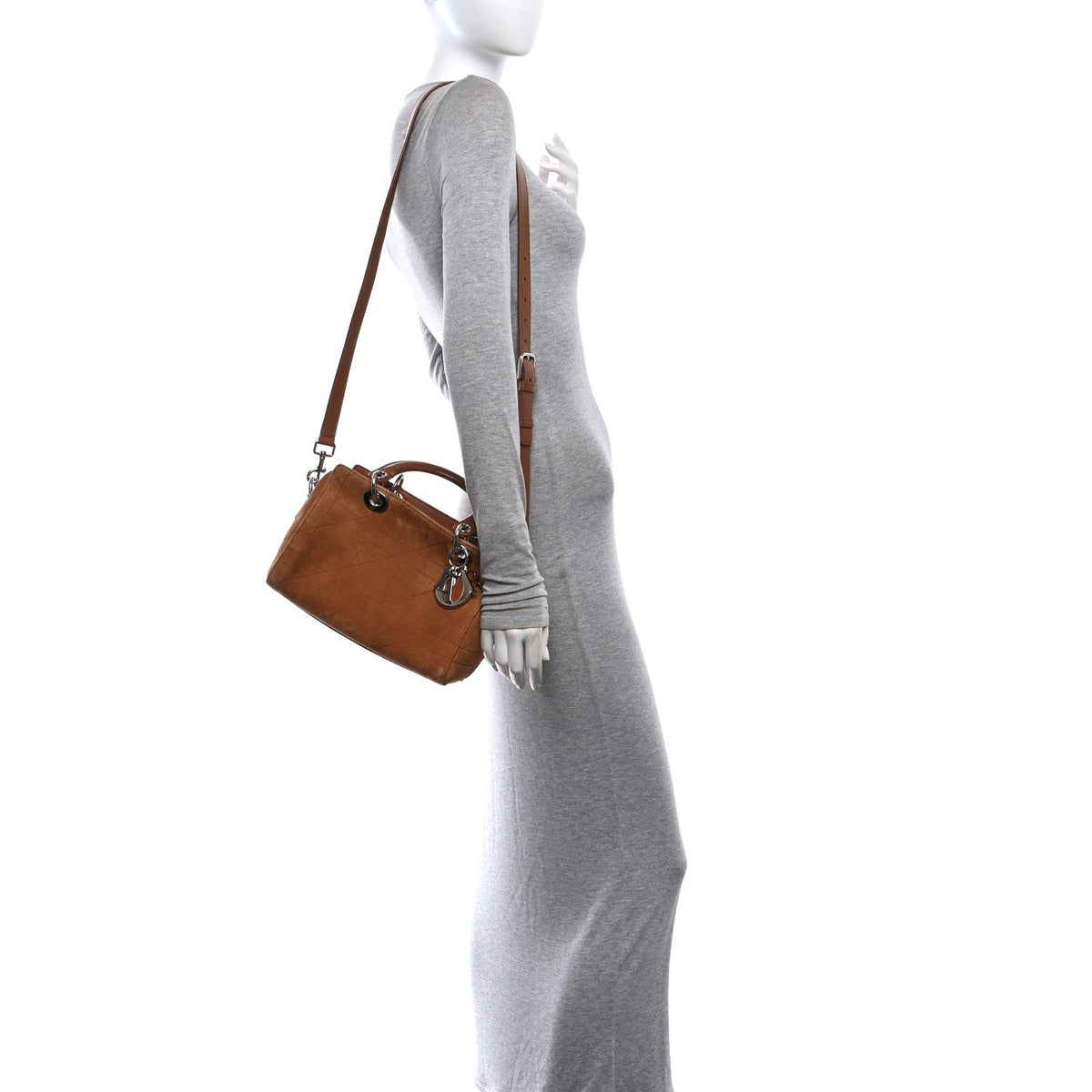 Small Goatskin Suede Handbag - Gold