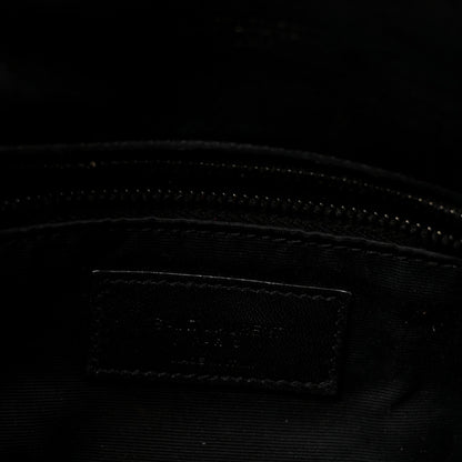 Quilted Lambskin Satchel Bag - Black