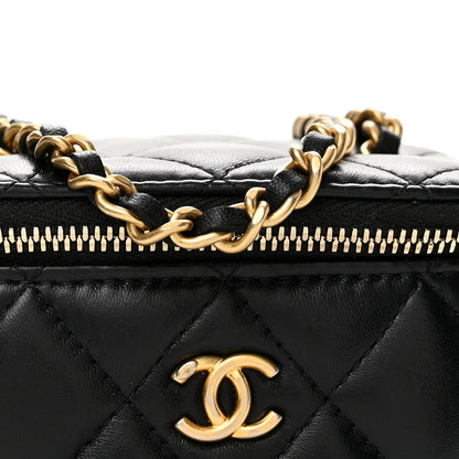 Mini Quilted Lambskin Handbag - Black