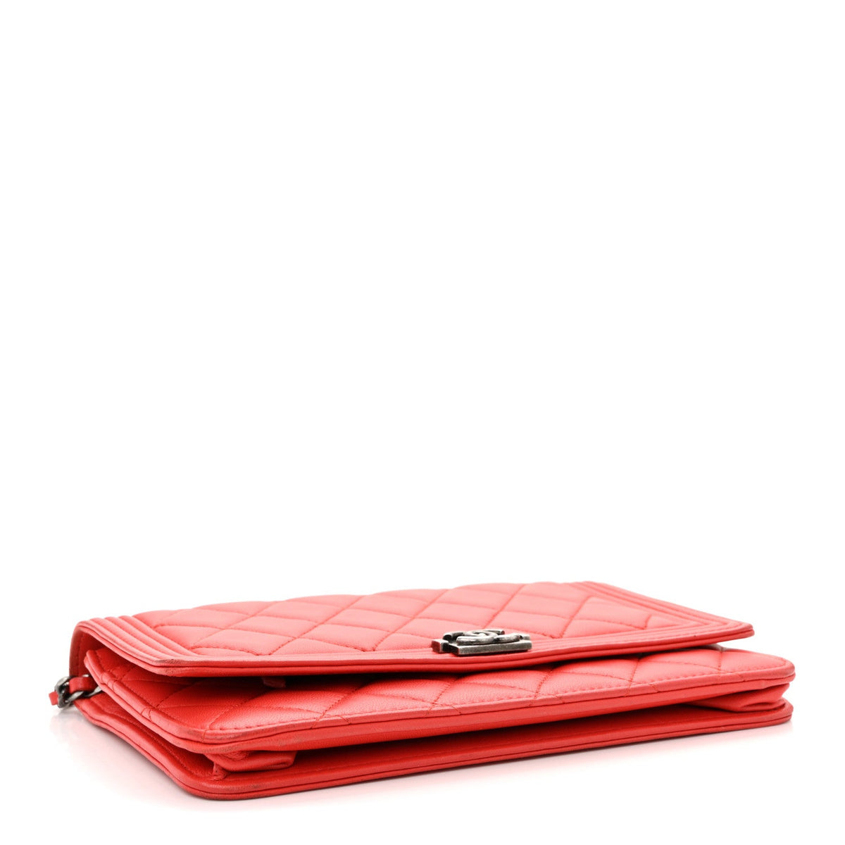 Quilted Lambskin Wallet Bag - Red