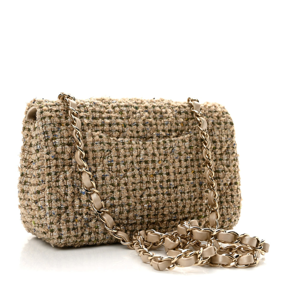 Mini Quilted Flap Shoulder Bag - Tan