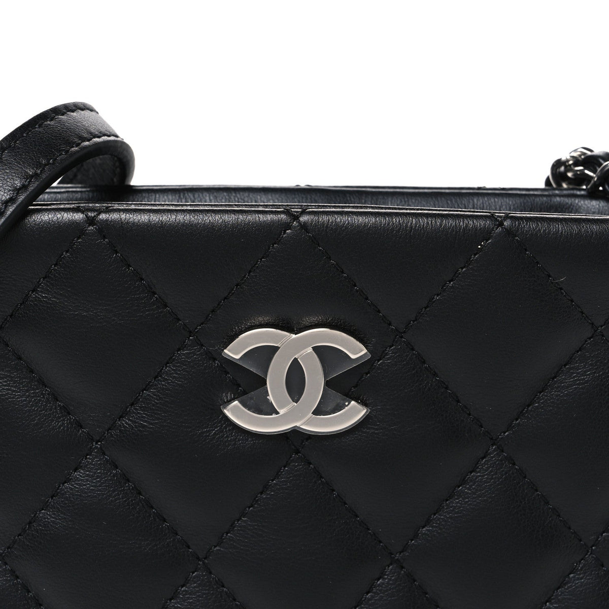 Quilted Lambskin Crossbody Bag - Black