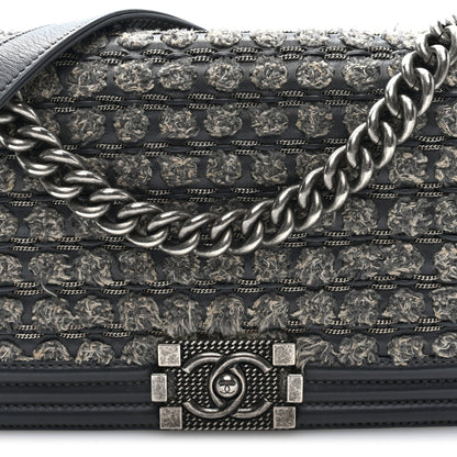 Medium Calfskin Flap Shoulder Bag - Grey