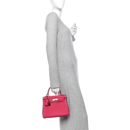 Togo Kelly Retourne 25 Rose Mexico Handbag