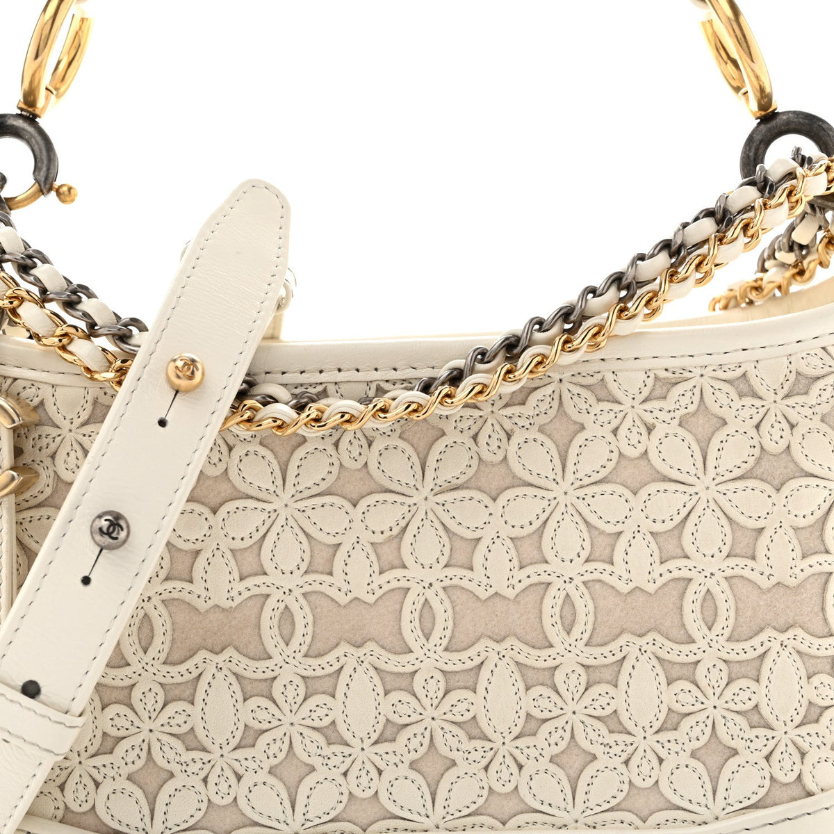 Small Calfskin Hobo Bag - White