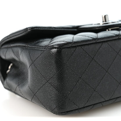 Mini Quilted Caviar Flap Shoulder Bag - Tan