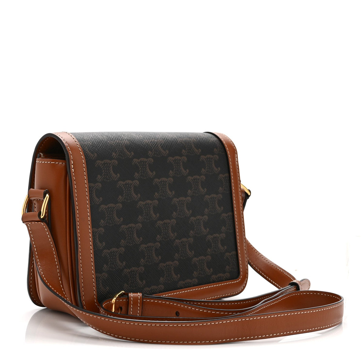 Calfskin Canvas Handbag - Tan