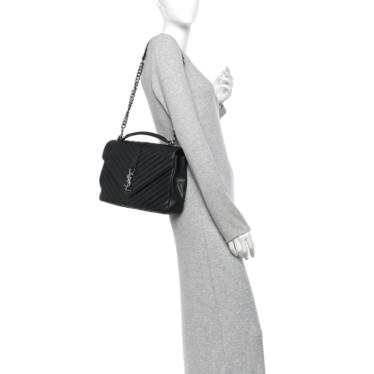Large Sheepskin Satchel Bag - Black