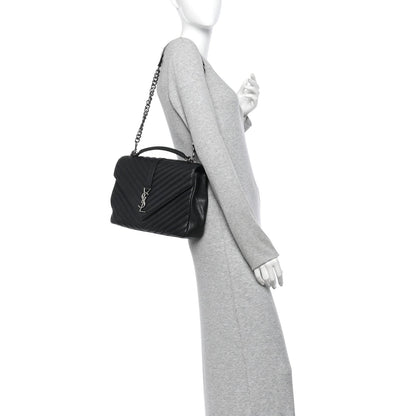 Large Sheepskin Satchel Bag - Black