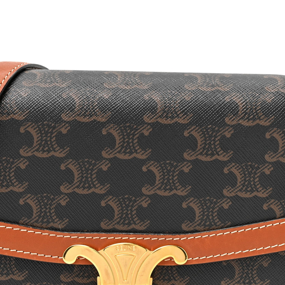 Calfskin Canvas Handbag - Tan