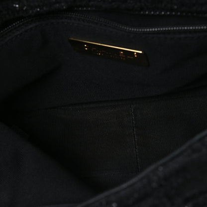 Medium Quilted Flap Shoulder Bag - Black