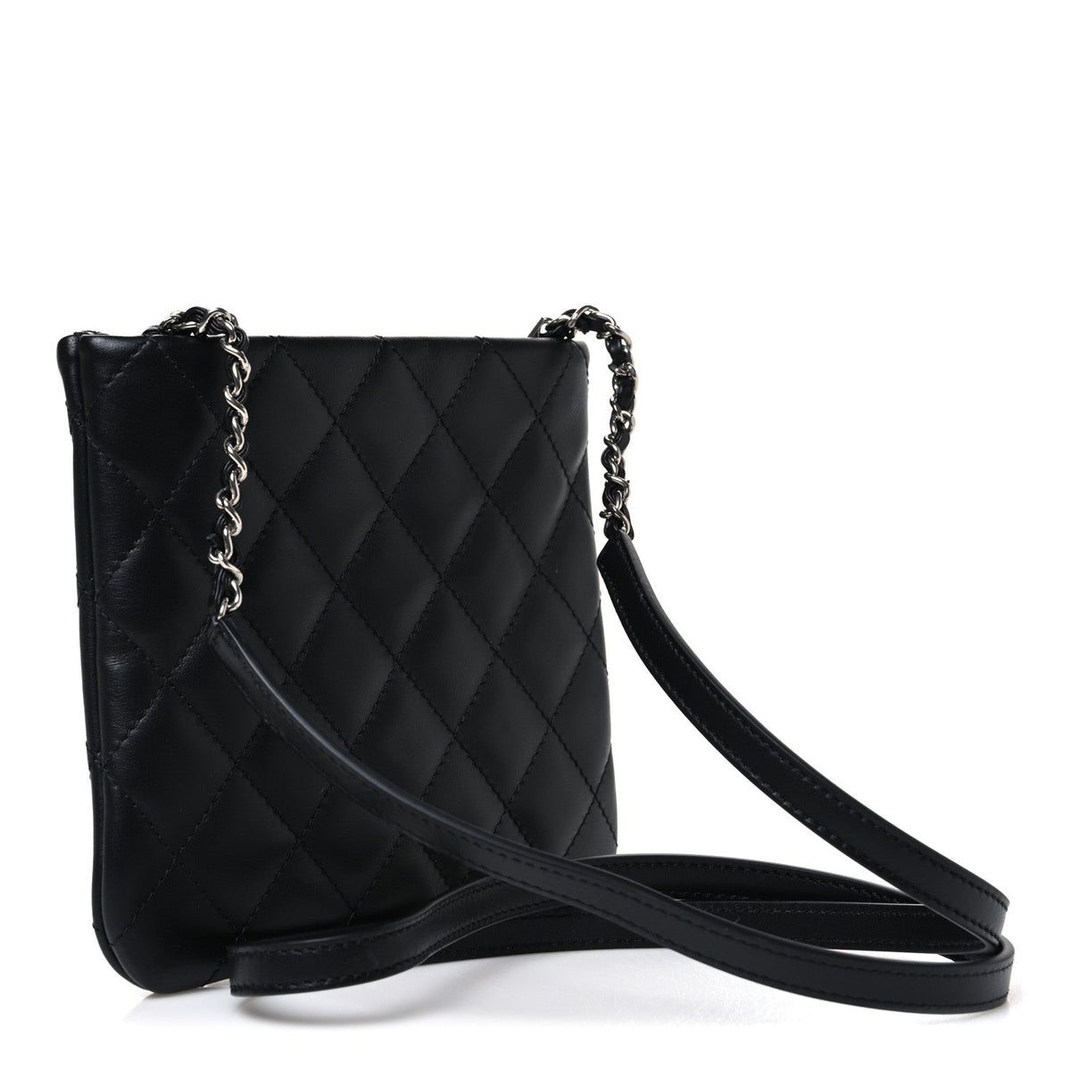 Quilted Lambskin Crossbody Bag - Black