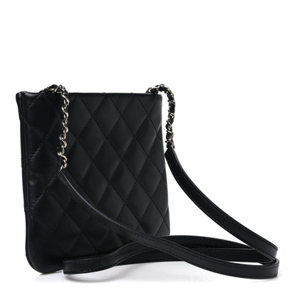 Quilted Lambskin Crossbody Bag - Black