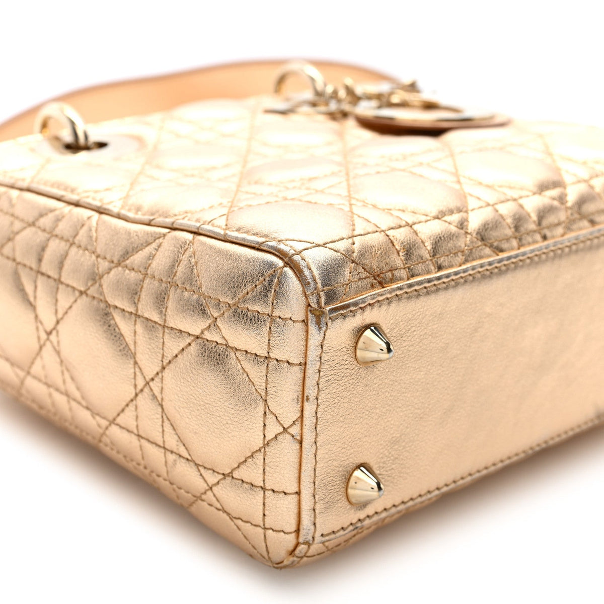 Small Lambskin Handbag - Gold