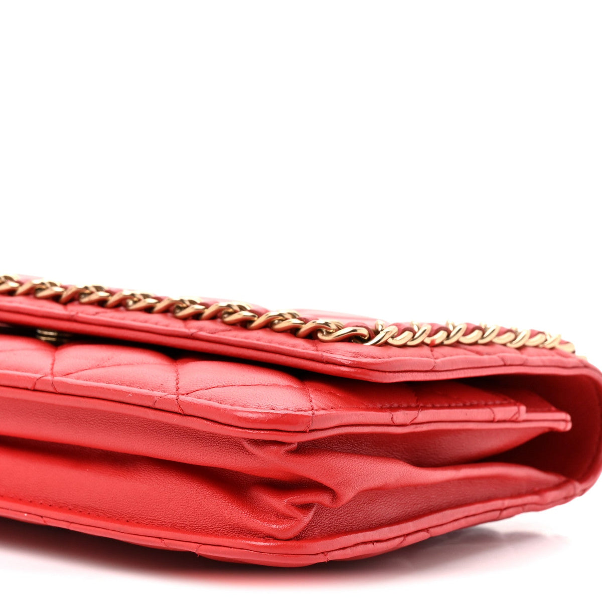 Quilted Lambskin Wallet Bag - Red