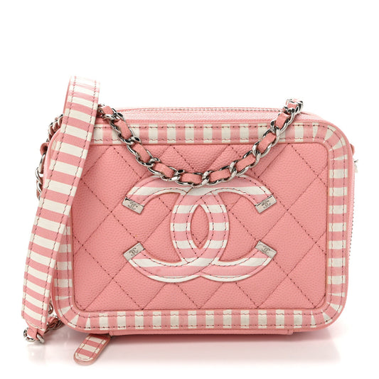 Quilted Caviar Clutch Bag - Pink