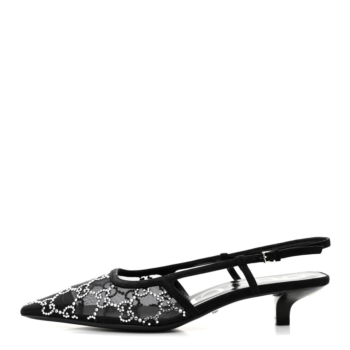 Tela Retino Kid Scamosciato Crystal GG Monogram Square G 35Mm Slingbac