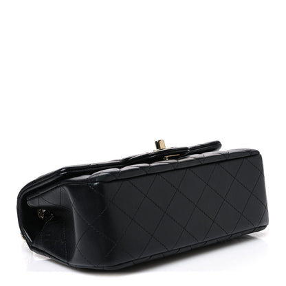 Mini Quilted Lambskin Flap Shoulder Bag - Tan