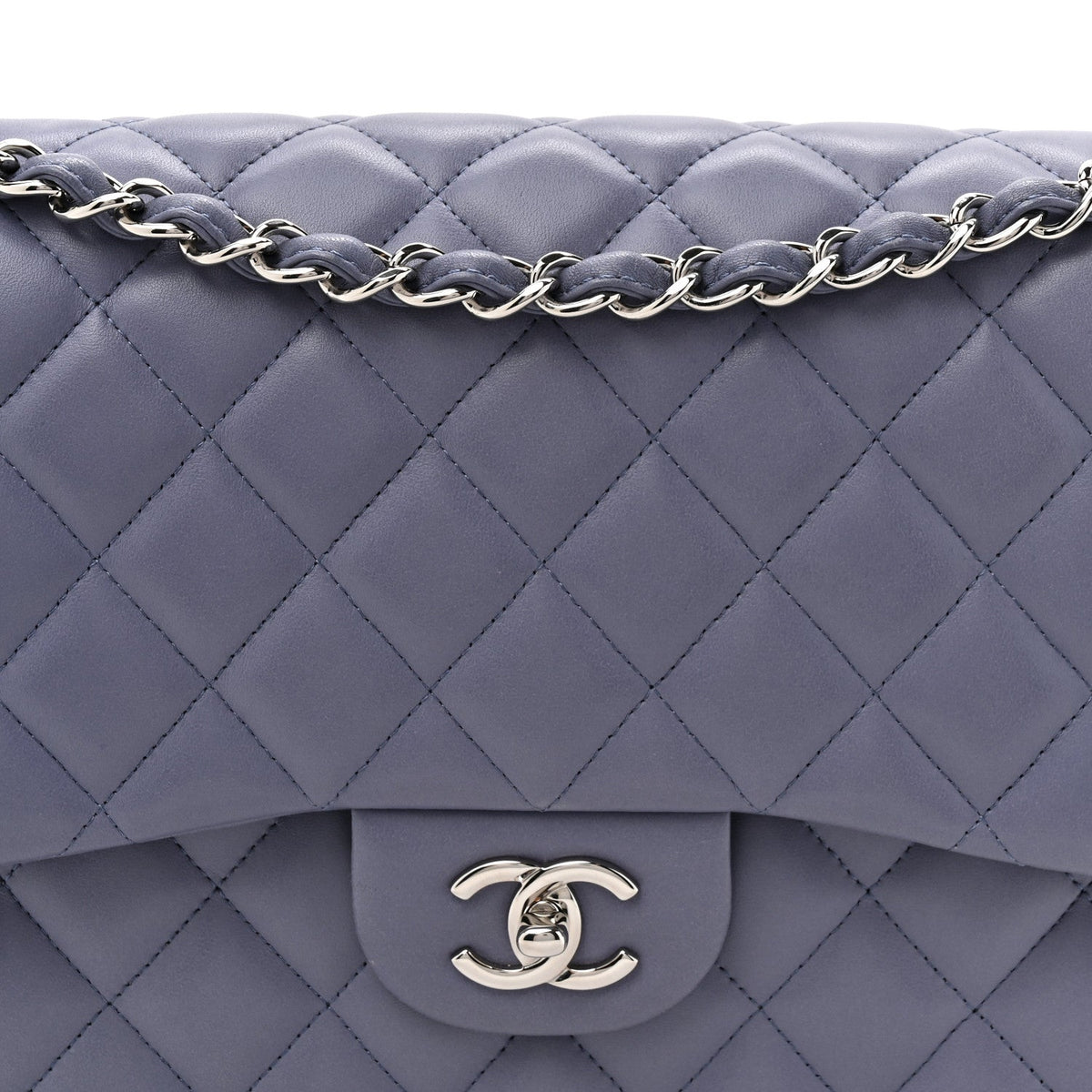 Quilted Lambskin Flap Shoulder Bag - Purple