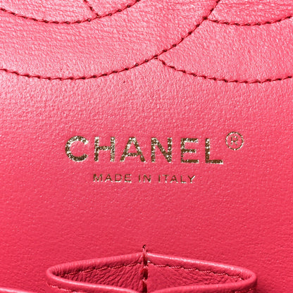 Quilted Caviar Flap Shoulder Bag - Pink