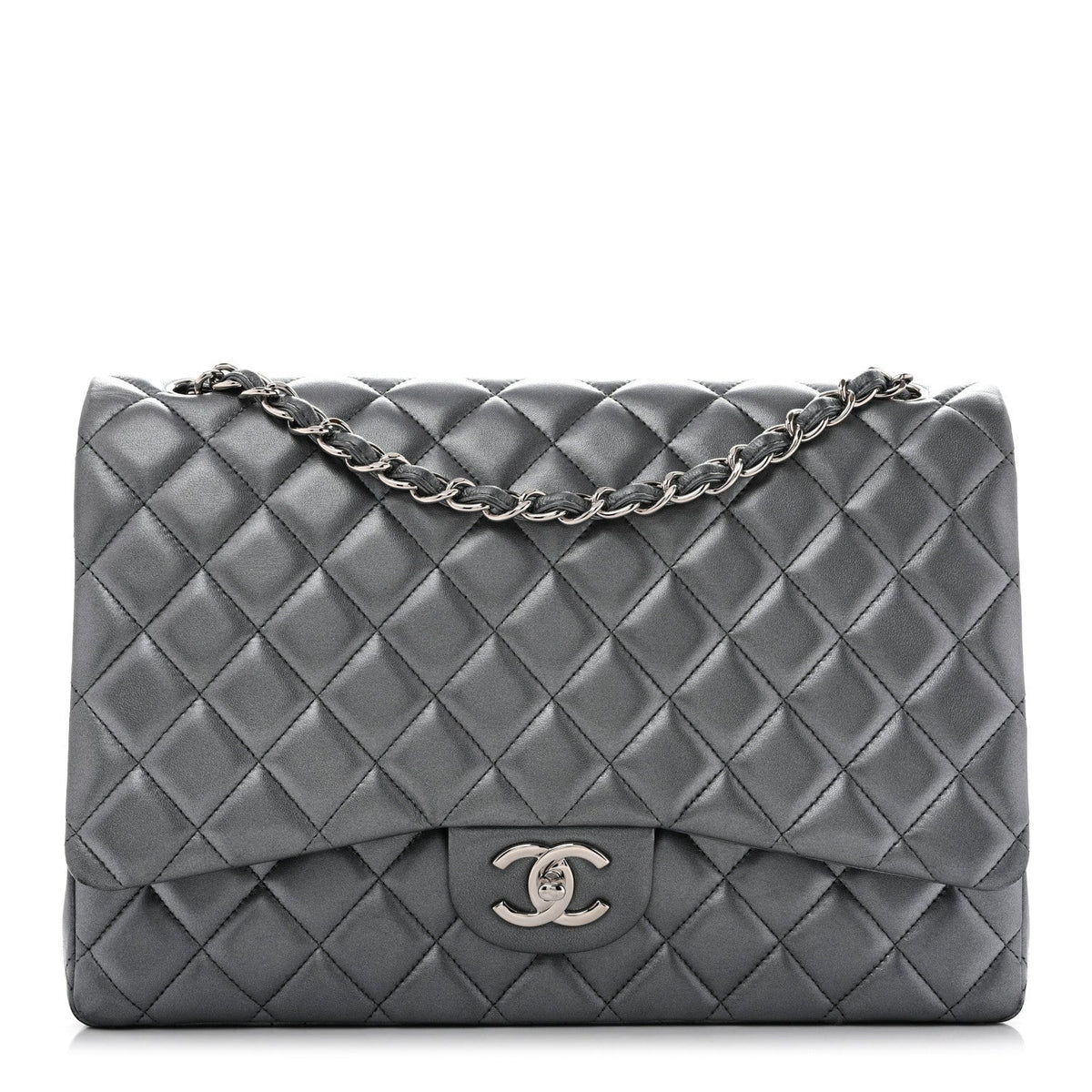 Maxi Quilted Lambskin Flap Shoulder Bag