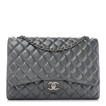 Maxi Quilted Lambskin Flap Shoulder Bag