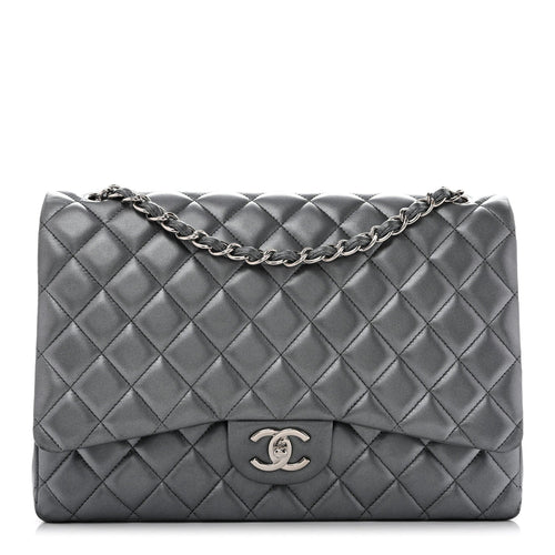 Maxi Quilted Lambskin Flap Shoulder Bag