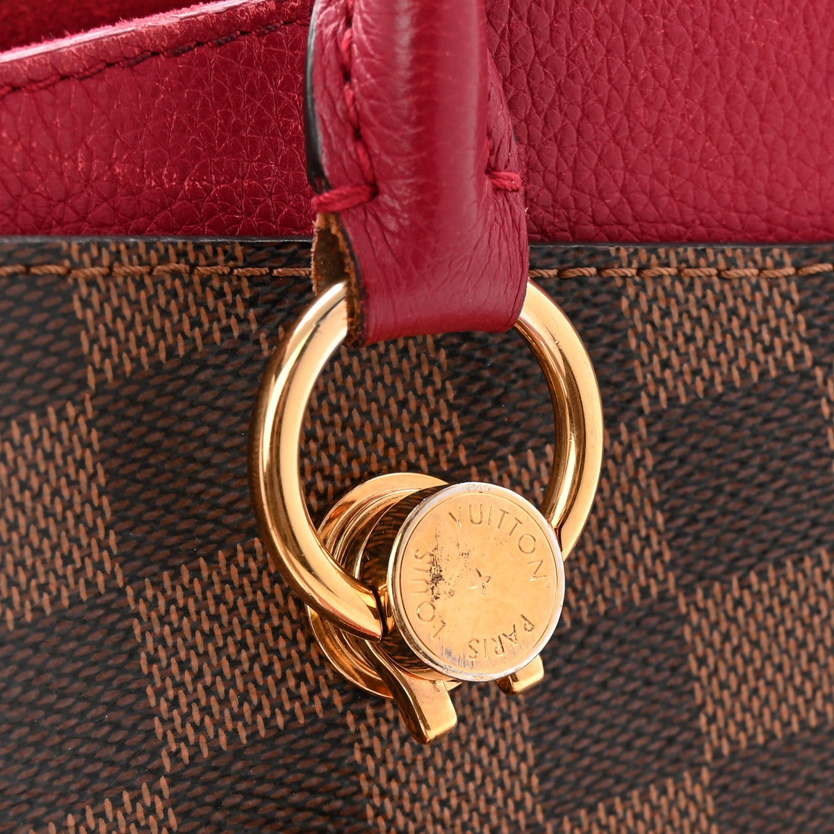 Damier Ebene Lv Riverside Lie De Vin Handbag